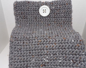 I Pad Cover Handmade Crochet Tablet Cover Gray Wool