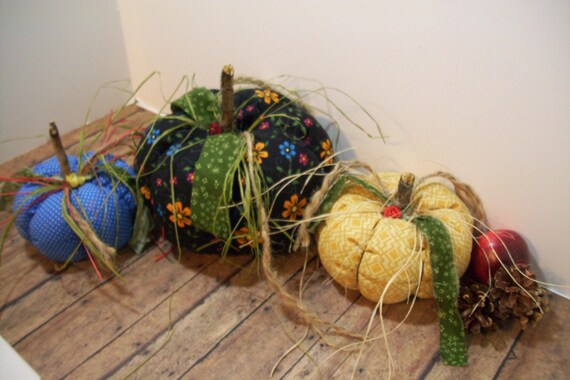 Thanksgiving Fabric Pumpkins Handmade Fall Decorations Etsy
