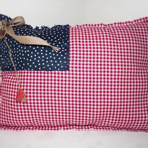 American Flag Pillow Primitive Style Pillow Veterans Handmade USA Independence Day, Veterans Day, Farmhouse, Patriotic, Completely Hand Sewn
