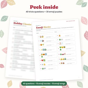 Christmas Movie Quiz with Answers, Holiday Movie Trivia Questions, Emoji Picture Round, Party Game for Adults and Kids, Printable PDF image 2