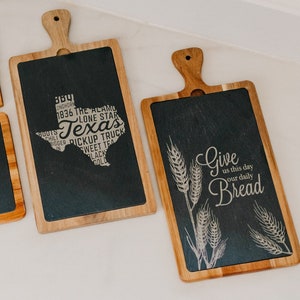 Give Us This Daily Bread, Cutting board, christmas gift, charcuterie board, wedding gift, corporate gift, slate cutting board