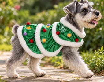 Christmas Tree Dress for Dogs Party Dress for Dogs in Green