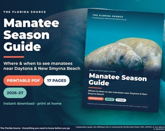Manatee Season Guide Printable, Blue Spring State Park Planner, Florida Manatee Viewing Day Trip from Daytona & New Smyrna PDF