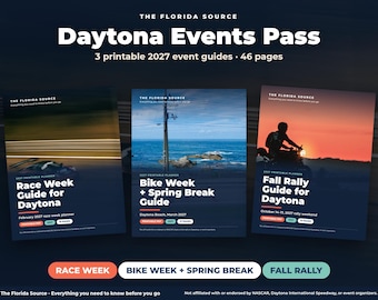 Daytona Events Pass Bundle 2027, Race Week + Bike Week + Spring Break + Fall Rally Printable Guides, Daytona Beach Trip Planner PDF