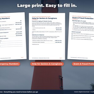 Volusia County Senior Resource Guide, Large Print Printable, Daytona Beach FL Phone Directory, Medication & Appointment Log PDF image 3