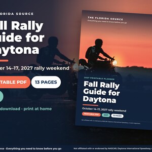 Fall Motorcycle Rally Guide for Daytona Beach, October 2027 Printable Planner, Rider Packing List, Itinerary PDF afbeelding 1
