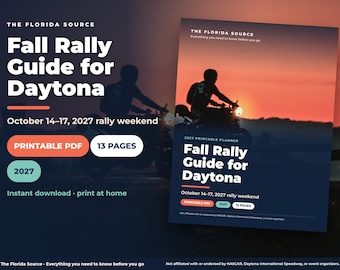 Fall Motorcycle Rally Guide for Daytona Beach, October 2027 Printable Planner, Rider Packing List, Itinerary PDF