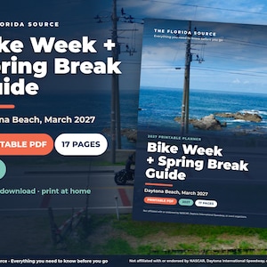 Bike Week + Spring Break Guide, Daytona Beach March 2027, Printable Motorcycle Rally Planner, Packing List, Budget PDF image 1