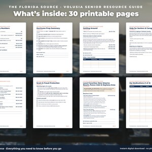 Volusia County Senior Resource Guide, Large Print Printable, Daytona Beach FL Phone Directory, Medication & Appointment Log PDF image 2