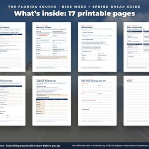 Bike Week + Spring Break Guide, Daytona Beach March 2027, Printable Motorcycle Rally Planner, Packing List, Budget PDF image 2