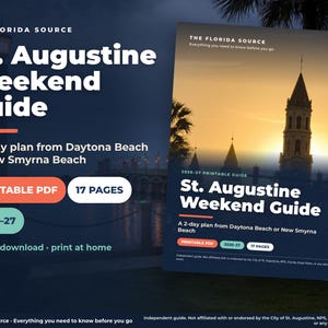 St. Augustine Weekend Guide Printable, 2-Day Itinerary from Daytona, Nights of Lights 2026-27, Florida Weekend Trip Planner PDF