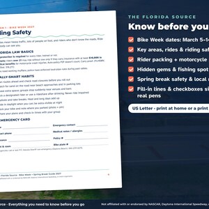 Bike Week + Spring Break Guide, Daytona Beach March 2027, Printable Motorcycle Rally Planner, Packing List, Budget PDF image 4