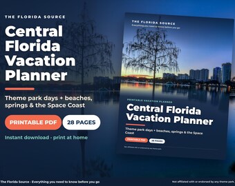 Orlando Vacation Planner Printable, Florida Family Trip Planner, Theme Park Day Planner, Beach Day + Packing List PDF