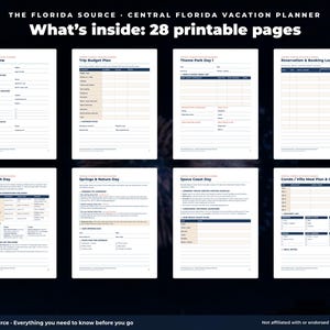 Orlando Vacation Planner Printable, Florida Family Trip Planner, Theme Park Day Planner, Beach Day + Packing List PDF image 2