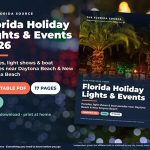 Florida Holiday Lights & Events Guide 2026 Printable, Christmas Parades, Boat Parades and Light Shows near Daytona and Orlando PDF