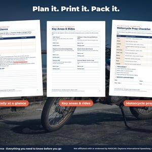 Fall Motorcycle Rally Guide for Daytona Beach, October 2027 Printable Planner, Rider Packing List, Itinerary PDF afbeelding 3
