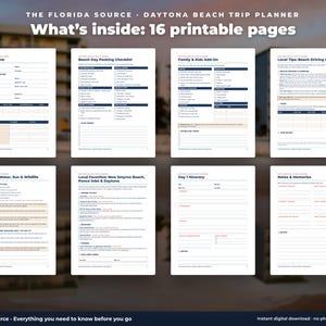 Daytona Beach Trip Planner + Beach Day Checklist, Printable PDF, Florida Vacation Itinerary, Packing List, Budget Tracker Bild 2