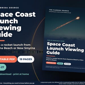 Rocket Launch Viewing Guide Printable, Space Coast Florida Launch Planner from Daytona & New Smyrna, Titusville Viewing Spots PDF