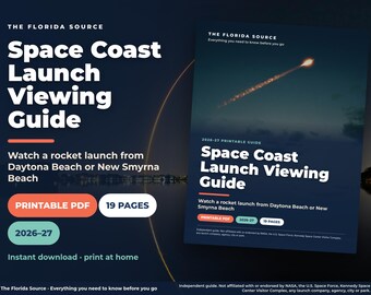 Rocket Launch Viewing Guide Printable, Space Coast Florida Launch Planner from Daytona & New Smyrna, Titusville Viewing Spots PDF
