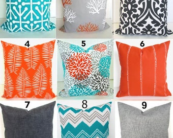 Sale Outdoor Pillows Orange Pillows Orange Outdoor Throw Etsy