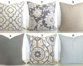 Grey Throw Pillows Etsy