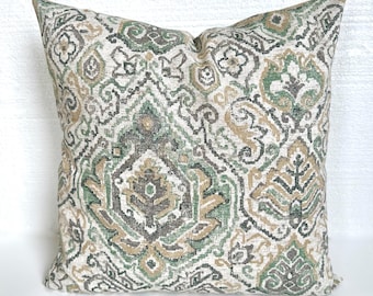 GREEN PILLOWS Tan Throw Pillow Covers Gray Pillows Grey Throw Pillow Covers Green Pillow Covers Tan & Grey Pillows 16 18x18 20 All Sizes