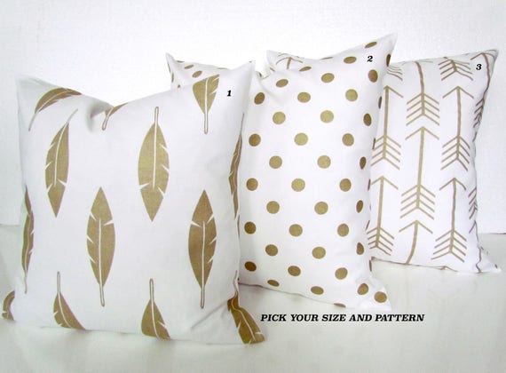 GOLD PILLOWS Gold Metallic Throw Gold Polka Dot Pillow Cover 20 x 20