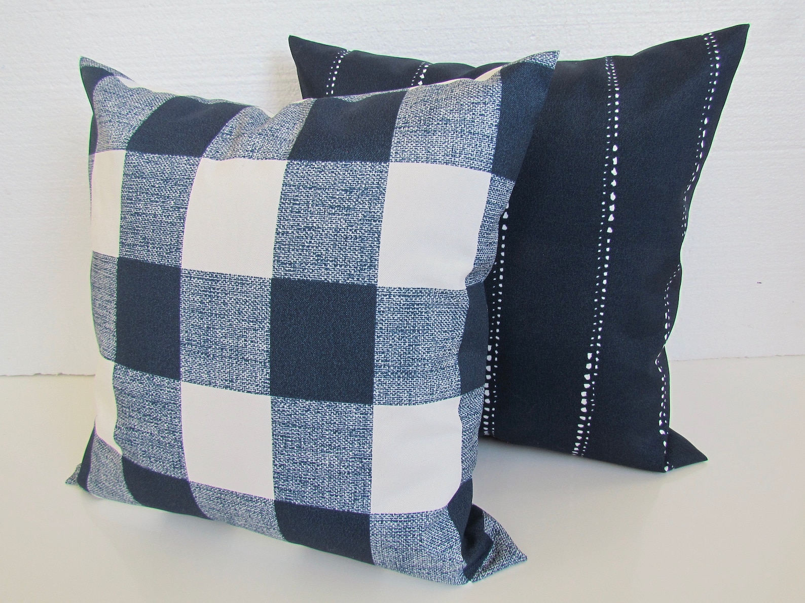 BLUE OUTDOOR PILLOW Navy Blue Throw Pillow Covers Blue Throw Etsy
