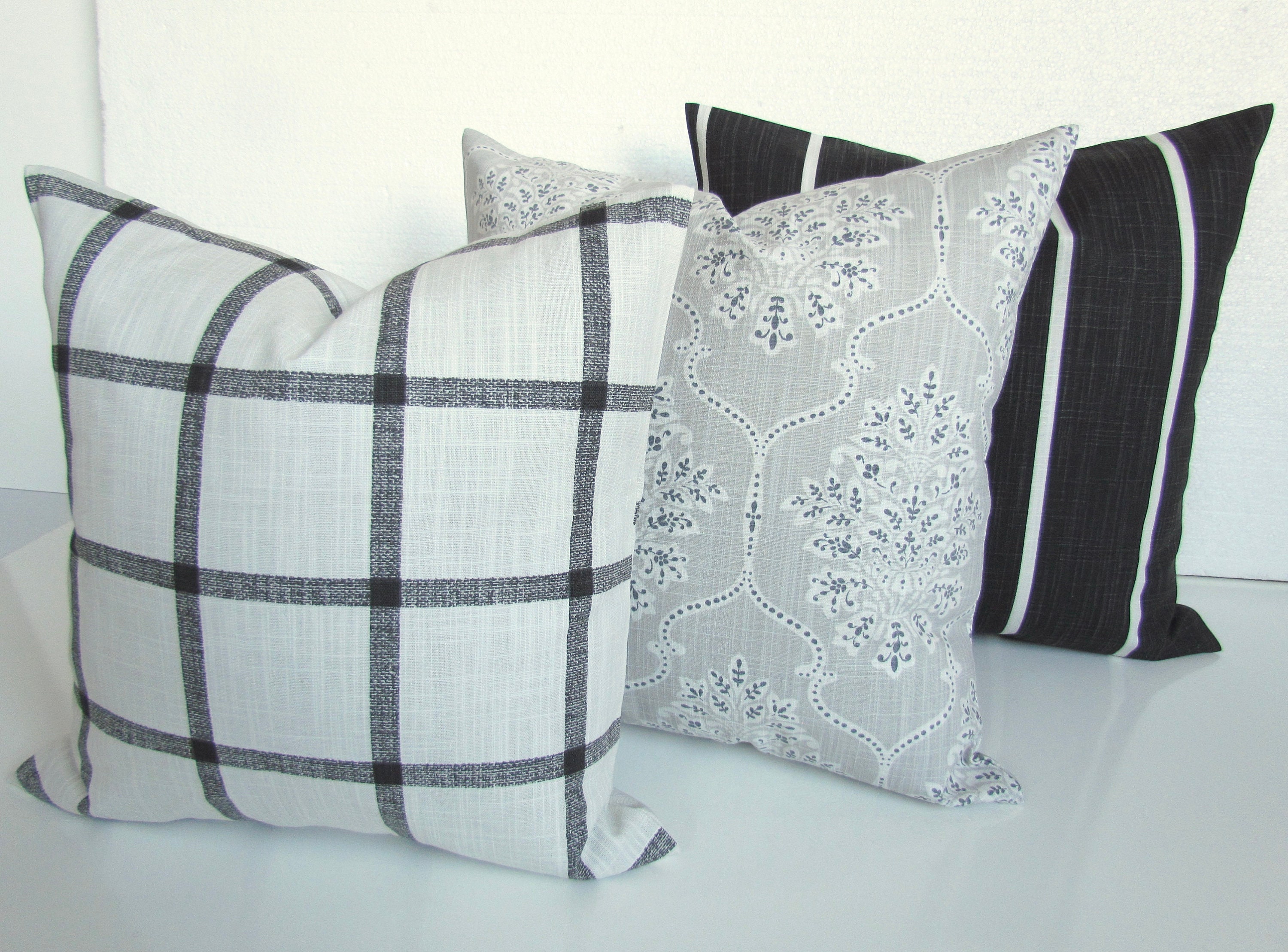 GRAY PILLOWS Charcoal GREY Pillow Covers French Gray Black Etsy