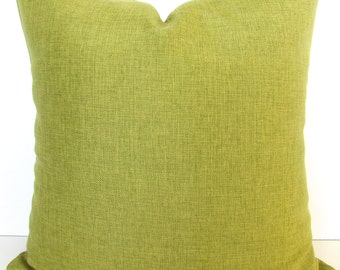 LIME GREEN PILLOWS Solid Green Throw Pillow Covers Citron Green Pillow Covers 16 18x18 20 .All Sizes. Lime Pillow