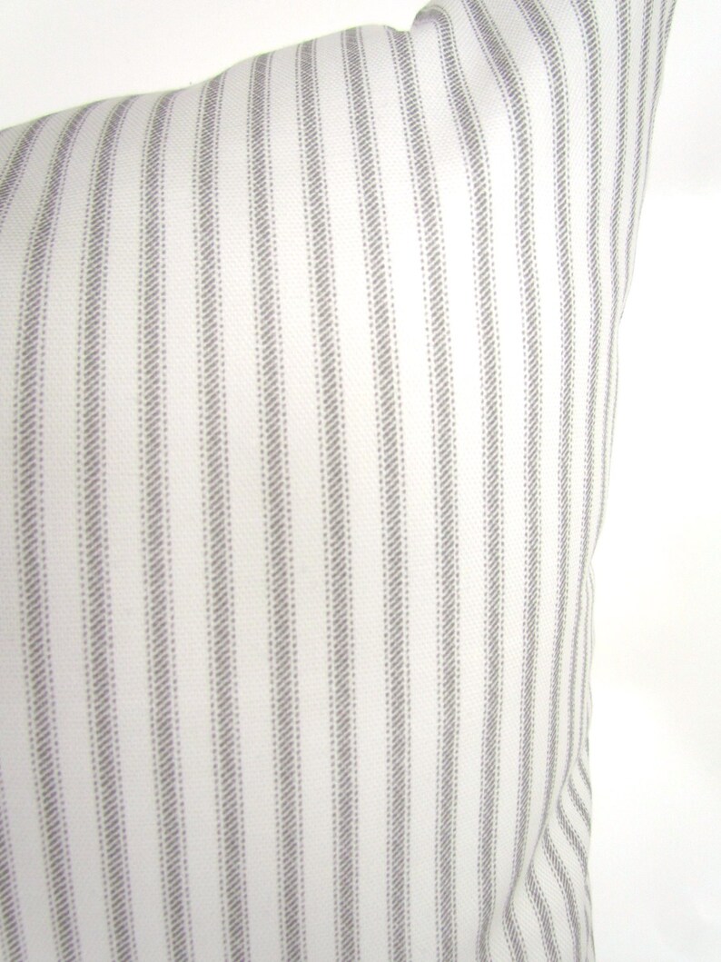 GRAY PILLOWS GREY Pillow Covers French Gray Ticking Stripe Etsy