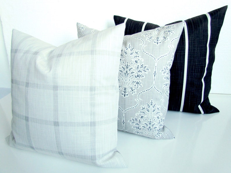 FARMHOUSE PILLOW Covers Black Throw Pillows Tan Pillows Gray Etsy