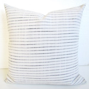 WHITE PILLOW COVER Black Ticking stripe Throw Pillows Farmhouse Charcoal Black Pillow Covers