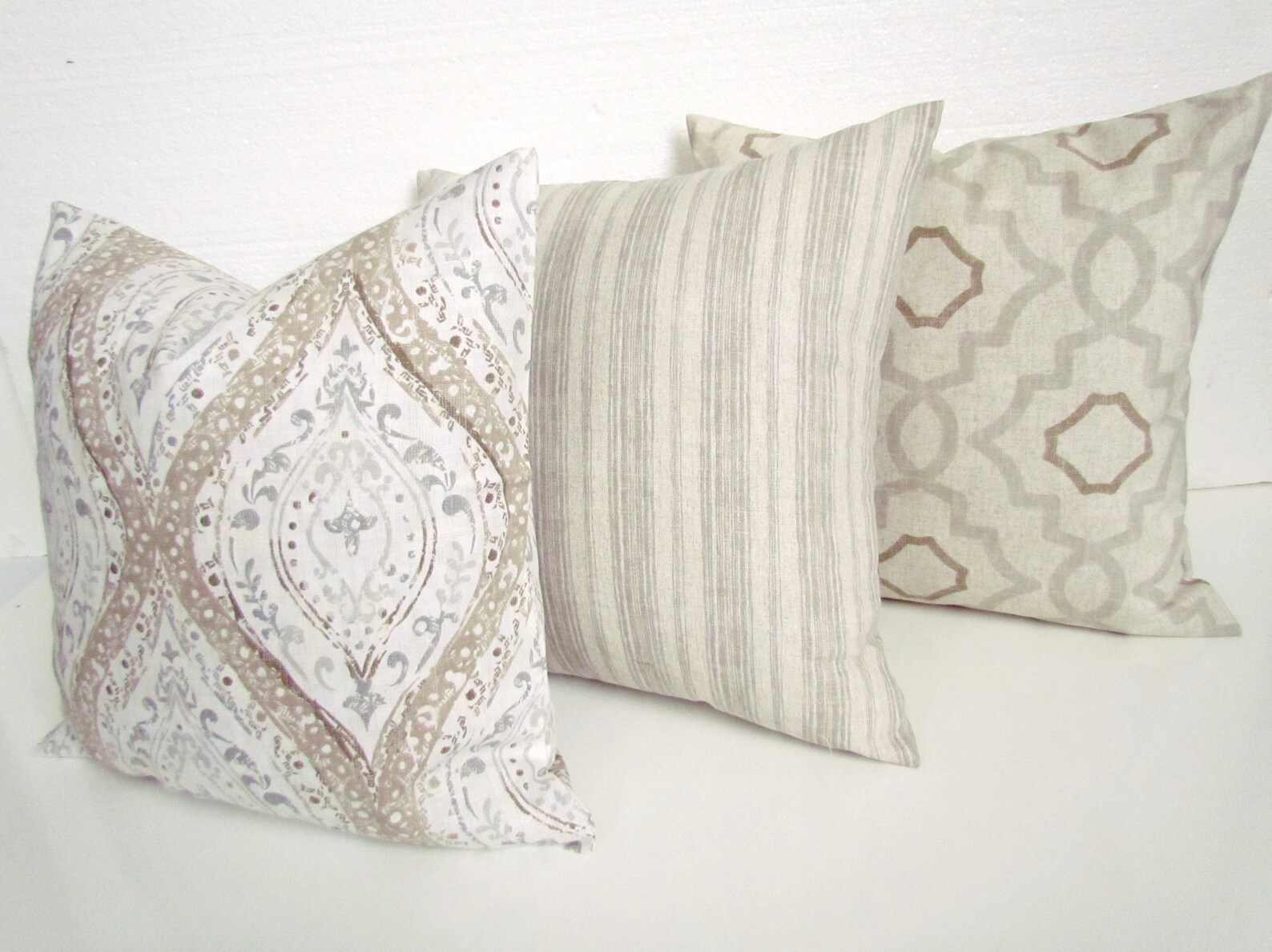 TAN PILLOWS GRAY Pillow Covers Grey Pillows Grey Throw Pillow Etsy