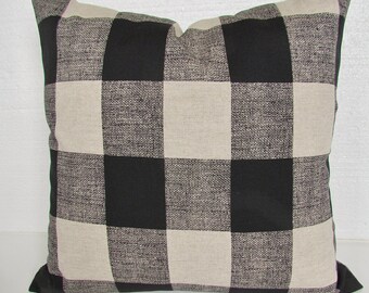 black buffalo check throw pillow