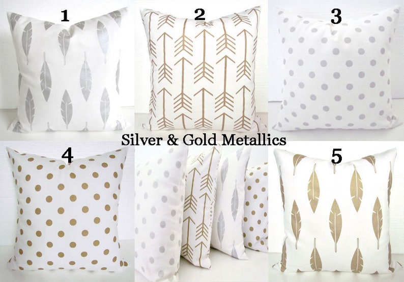 Metallic Pillows Silver Pillows Gold Metallic Throw Pillows Etsy