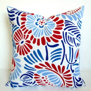BLUE OUTDOOR PILLOWS Red Outdoor Throw Pillow Covers Navy Blue Red Outdoor Pillow Covers 16 18 20x20 .All Sizes Sale Clearance