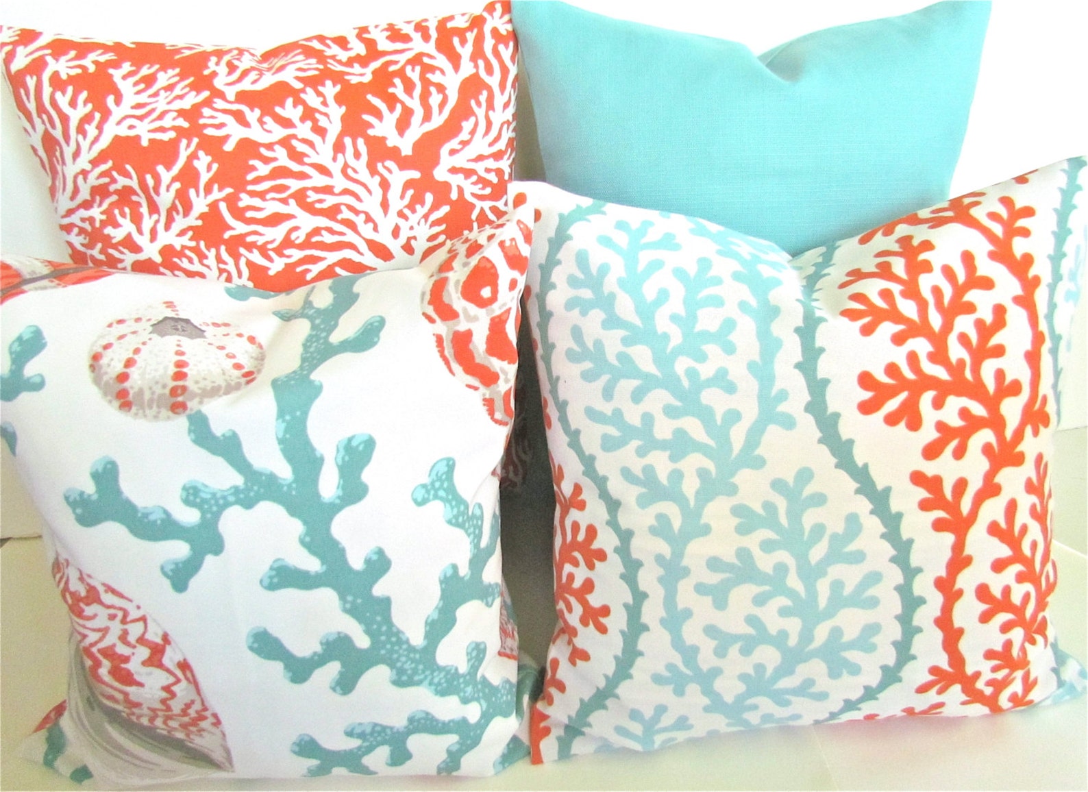 CORAL Throw Pillows Coral ORANGE Throw Pillow Covers Indoor Etsy