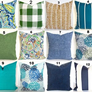 Green Outdoor Pillows Blue Outdoor Throw Pillow Covers Teal Outdoor pillow Covers 16 18x18 20 Green Pillows Turquoise Blue Tropical Pillows