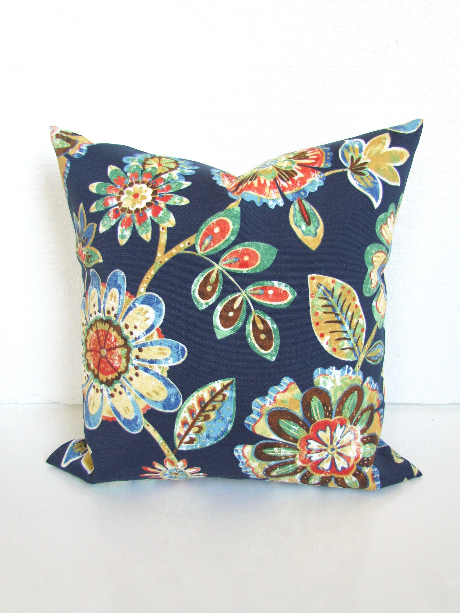 Blue Outdoor Pillows Denim Outdoor Pillow Covers Coral Throw Etsy