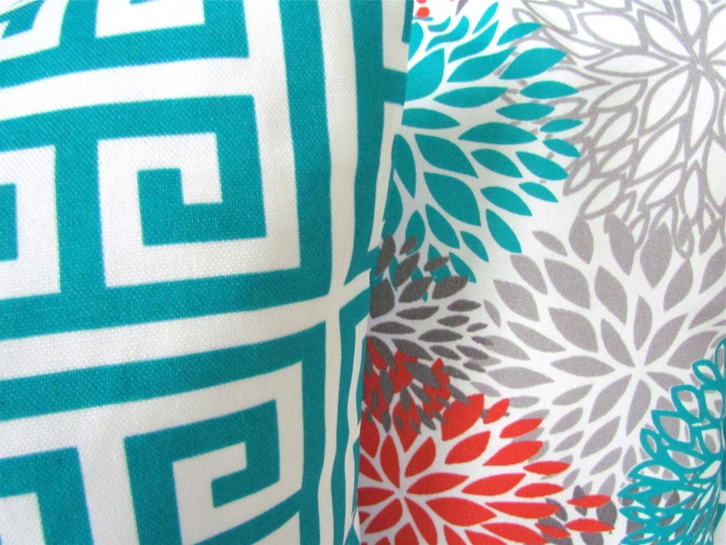 PILLOWS Orange Teal Throw Pillow Covers Outdoor Teal Turquoise Etsy