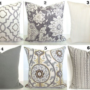 TAN and GRAY Throw Pillow Covers Grey Pillows Grey Throw Pillow Covers Gray Pillow Covers Tan & Grey Pillows 16 18x18 20 All Sizes