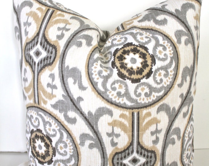 FARMHOUSE PILLOW COVER French Grey Check Pillow Cover Grey Check French Grey Abbot Geometric