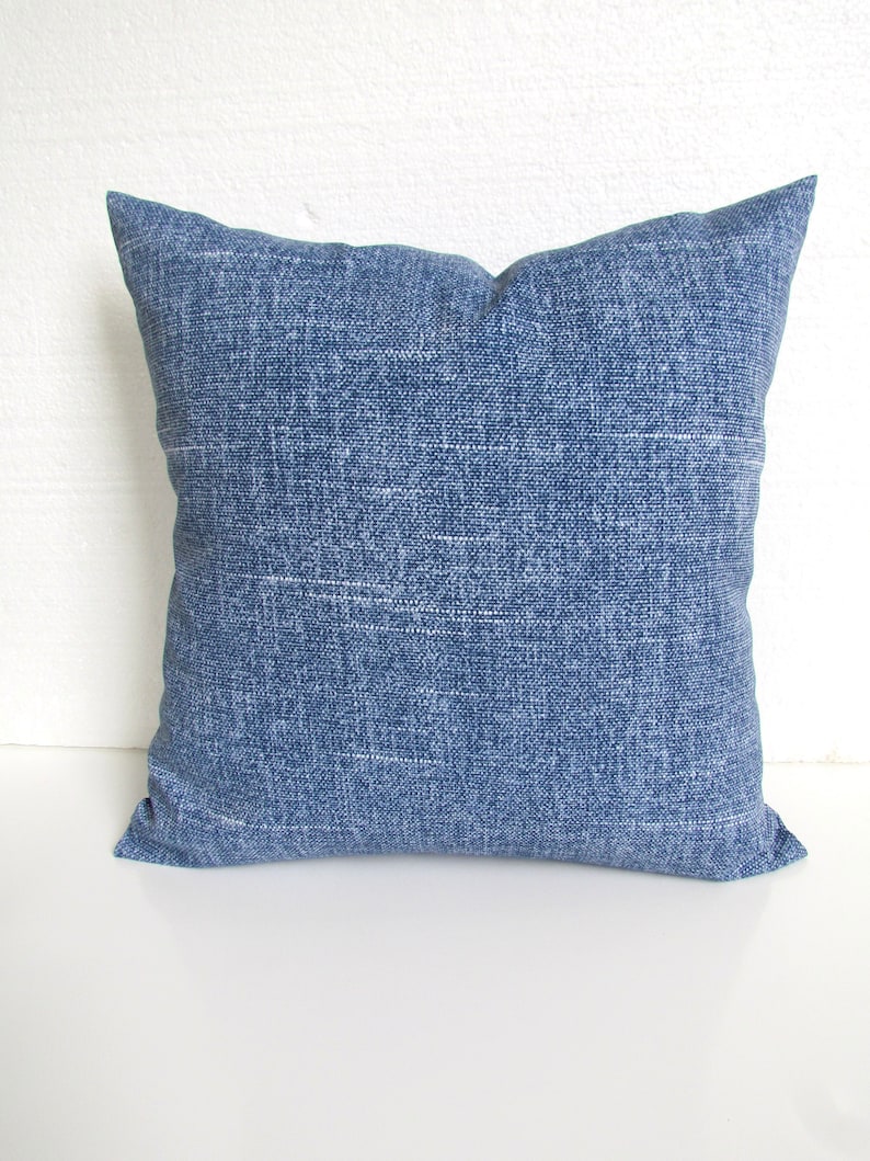 Denim Outdoor Pillows Blue Outdoor Pillow Covers Denim Blue Etsy