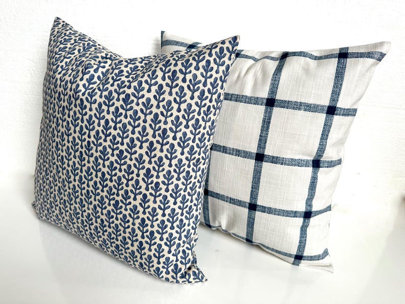 NAVY BLUE PILLOW Covers Dark Blue Throw Pillows All Sizes 24x24 26x26 Euro Shams image 11