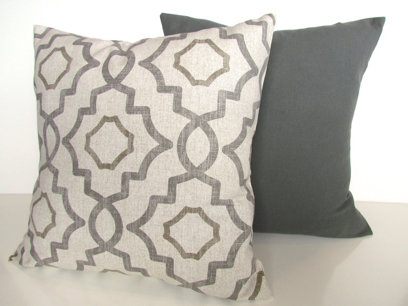 GRAY PILLOWS GREY Throw Pillow Covers Tan Pillows Grey Etsy