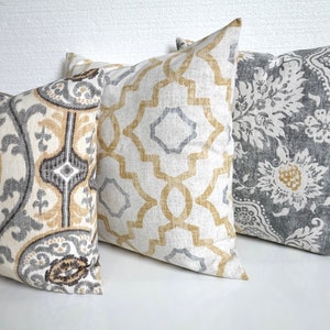 CAMEL TAN and GRAY Pillows Grey Throw Pillow Covers Tan Pillows Grey ...