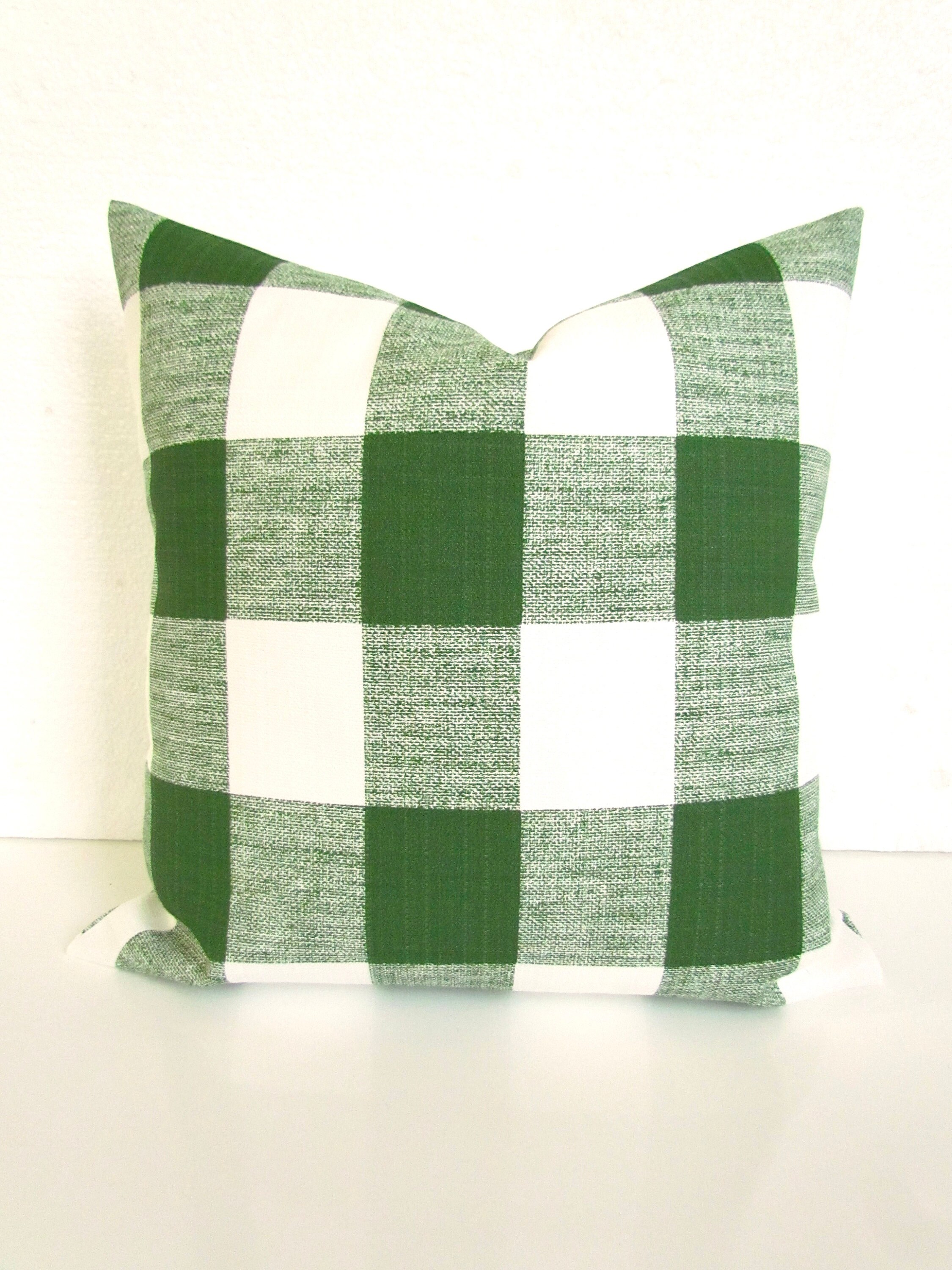 Green buffalo check pillow deals