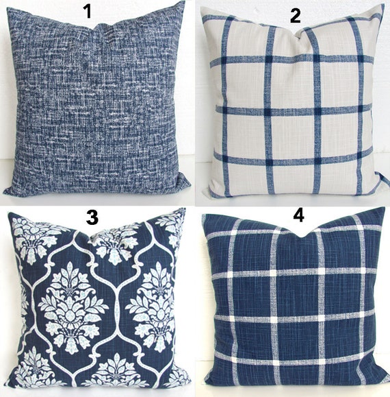 blue buffalo check pillow