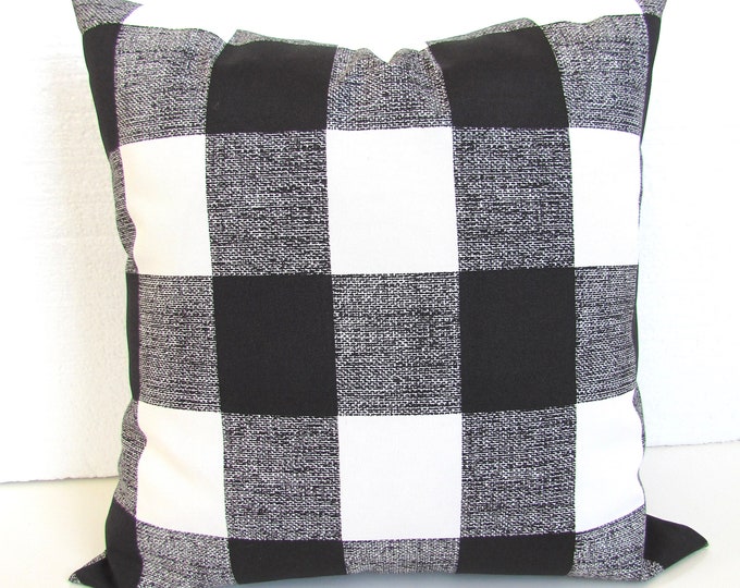 BLACK Buffalo Check OUTDOOR PILLOWS Black Buffalo Check Outdoor Throw